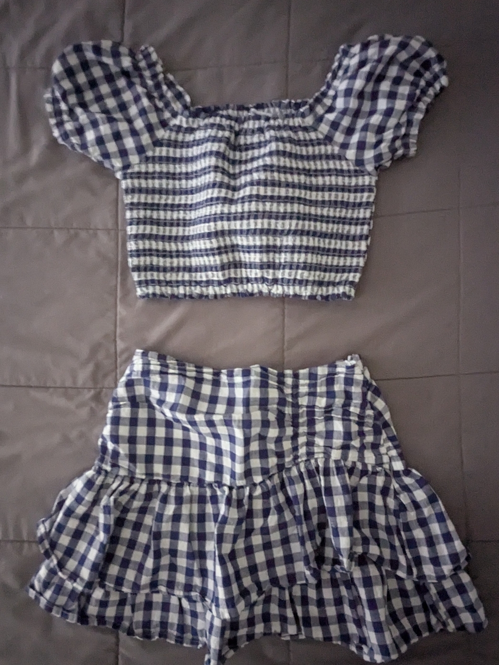 Mayoral Blue and White Top and Ruffle Skirt - Kids set